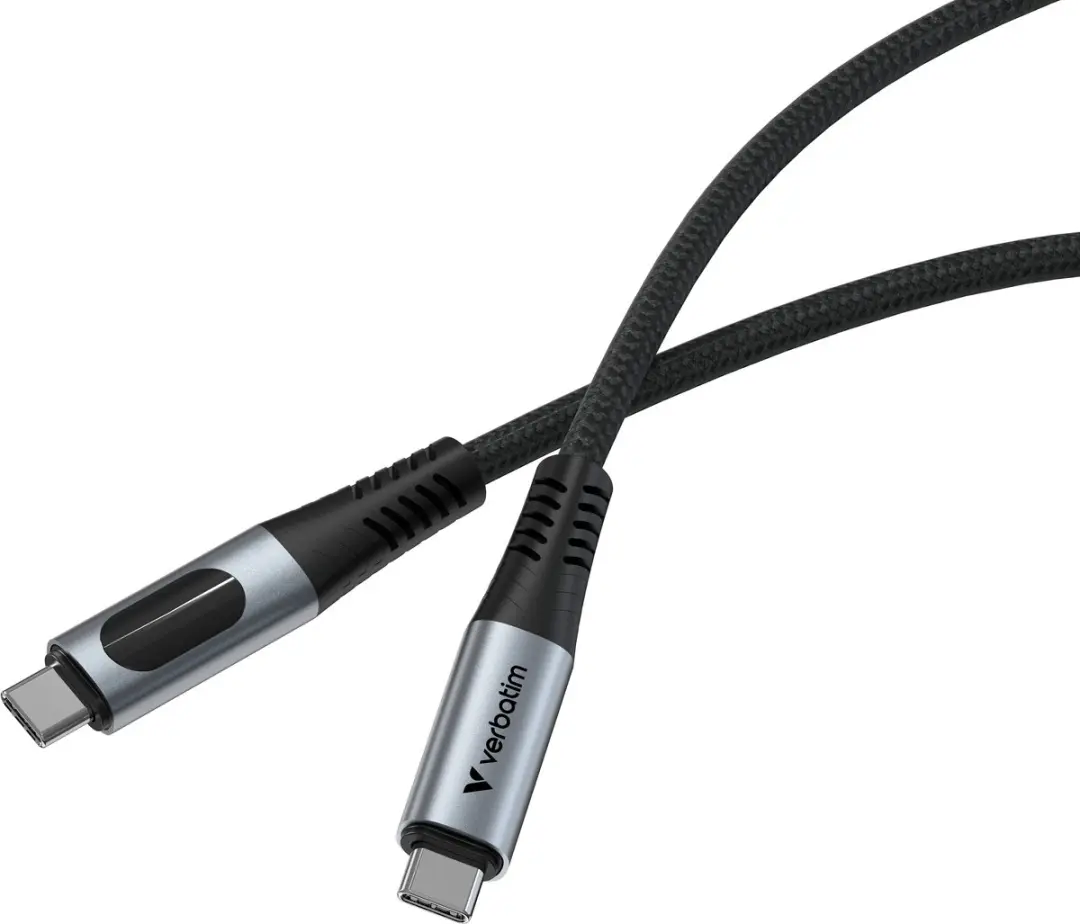 Verbatim USB-C naar USB-C Sync & Charge Kabel 40Gb/s 240W - Zwart