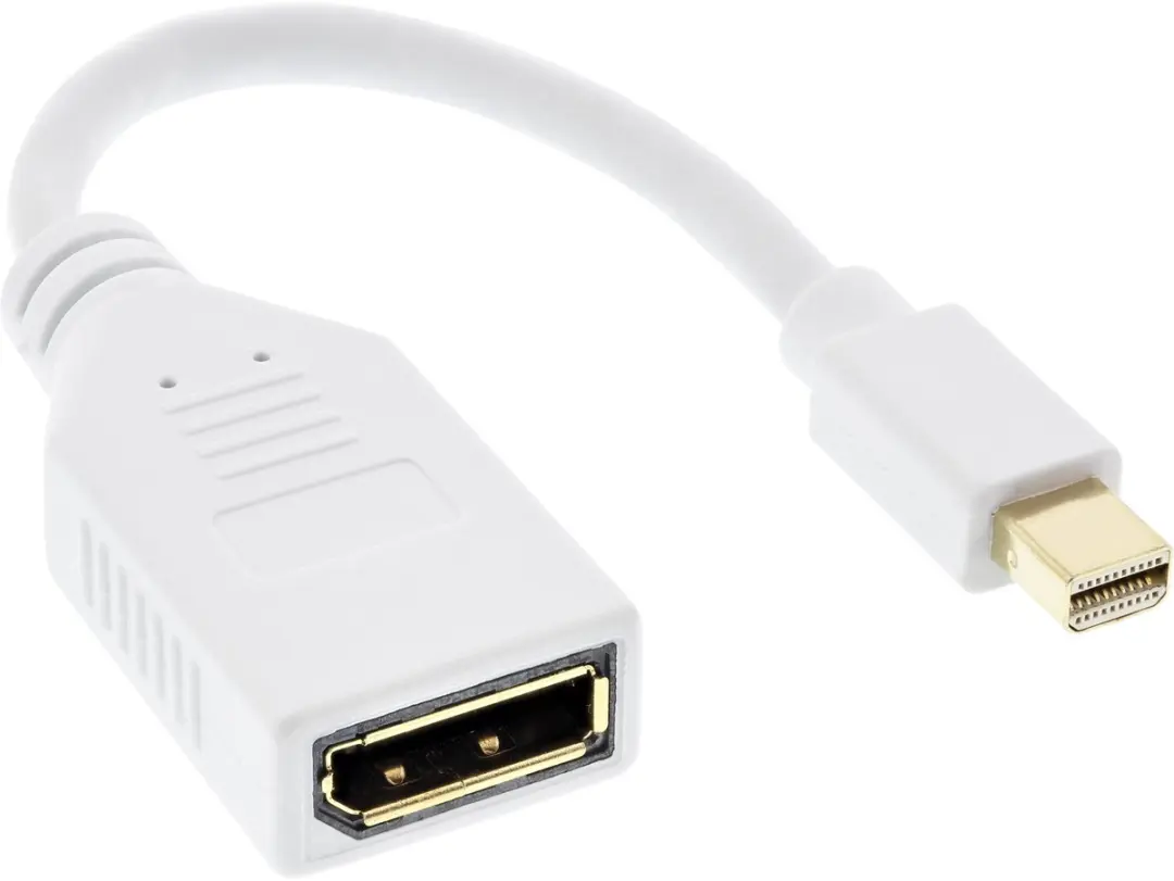 InLine Mini DisplayPort naar DisplayPort Adapter 1.2 - 0,15m - Wit