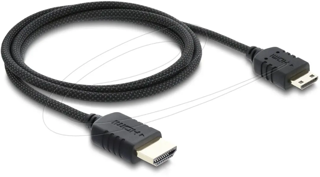 Delock Coaxiale HDMI Kabel 8K 60Hz 1m - Mini HDMI - Zwart