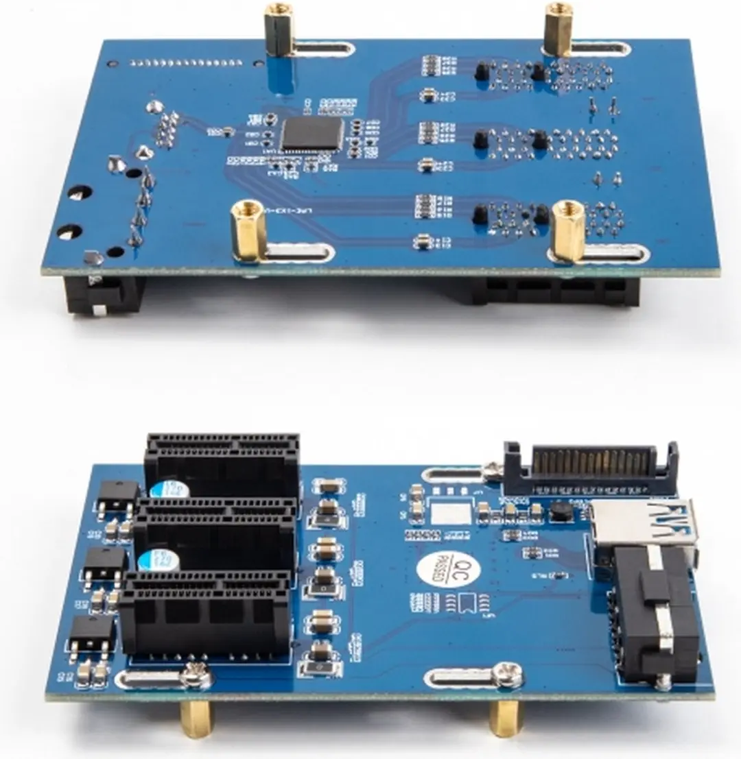 Delock PCIe Riserkaart x1 naar 3x PCIe x1 - Blauw