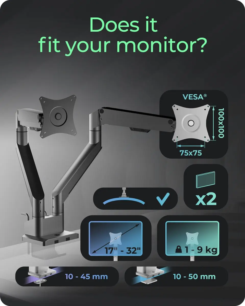 Icy Box IB-MS524-T Monitorstatie 32" - Grijs/Zilver
