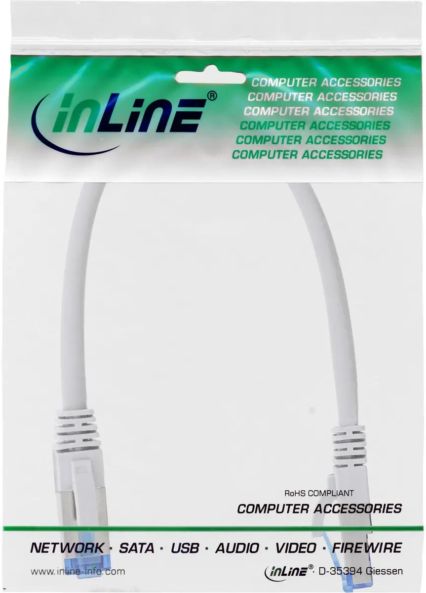 InLine Patchkabel S/FTP Cat.6A 0,3m Wit