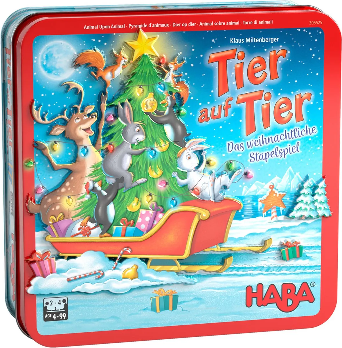 Haba Dier Op Dier Kerststapelspel 305525 - 4 Spelers