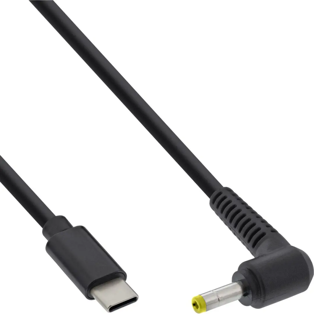 InLine USB-C naar Notebook Laadkabel 2m - 4.0x1.7mm - Zwart