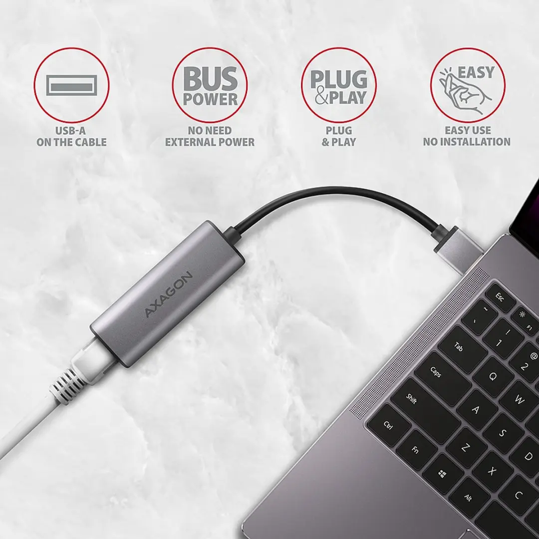 Axagon ADE-25R USB 2.0 Adapter - RJ45