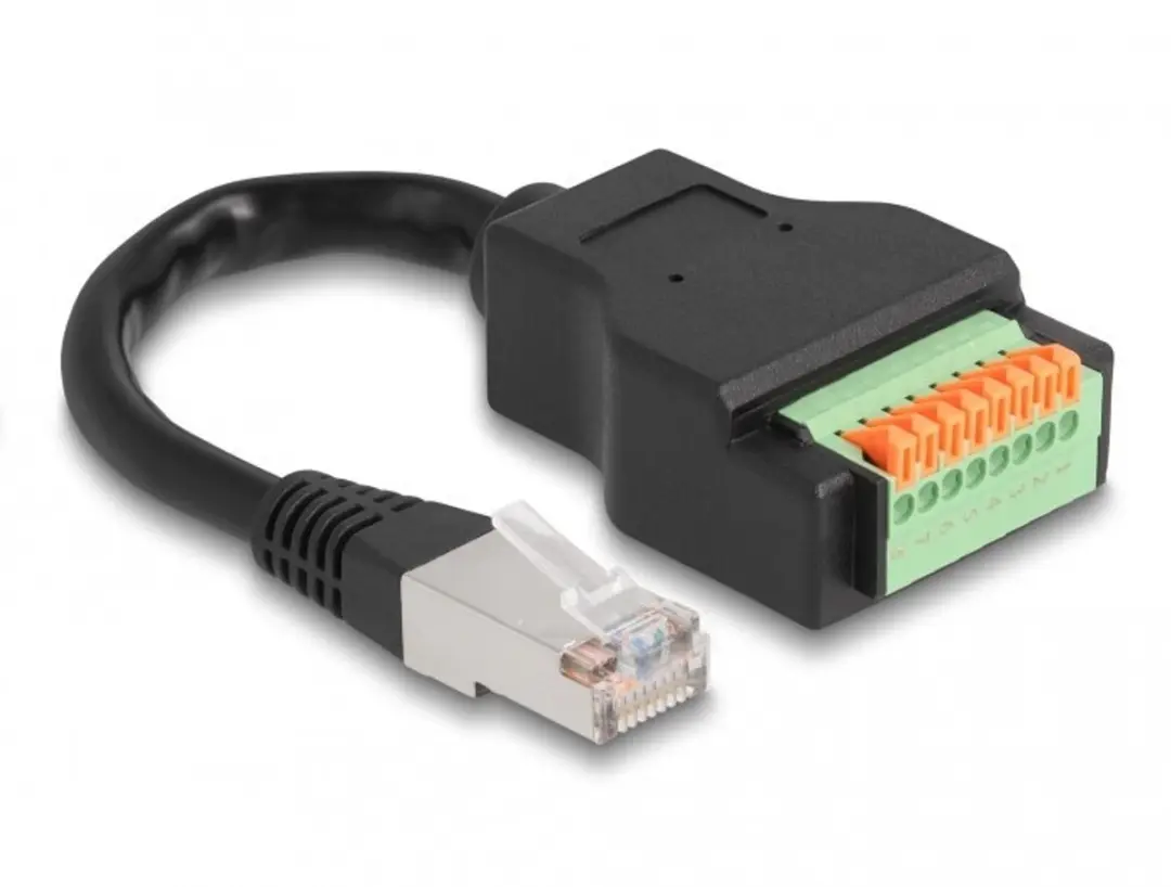 Delock RJ45 Cat.5e Adapter - Terminal Block - 15cm - Zwart
