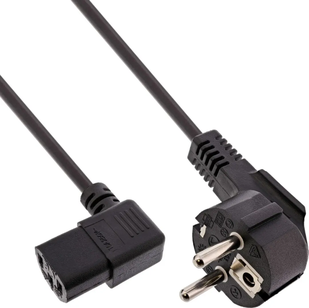 InLine C13 CEE 7/7 Stroomkabel 3x0,75mm² - 1m - Zwart