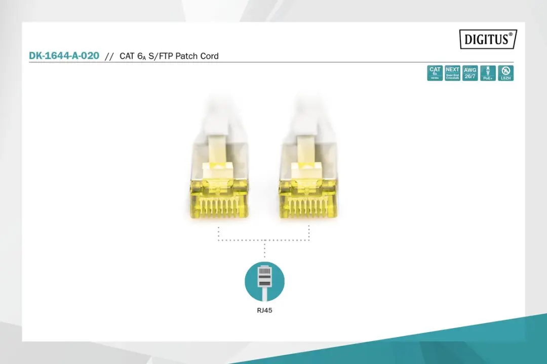Digitus DK-1644-A-020 Netwerkkabel CAT 6A S/FTP 2m - Grijs