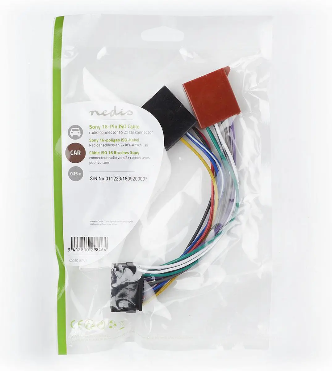 Nedis ISO-Kabel Autoradio Sony 0.15m - Multicolor