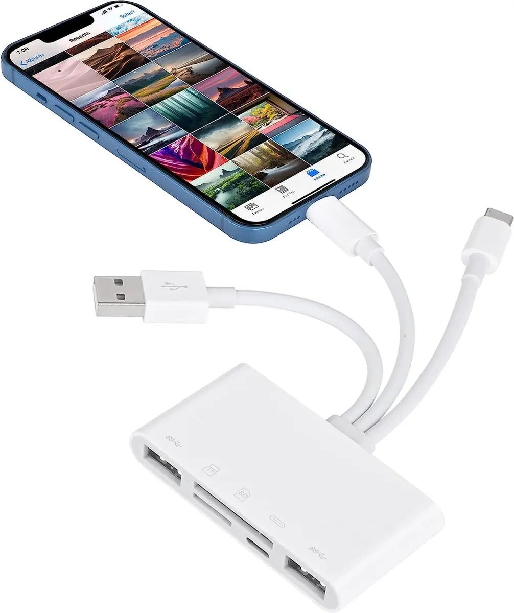 NÖRDIC CRD-013 Kaartlezer 5-in-1 USB3.0 - Wit