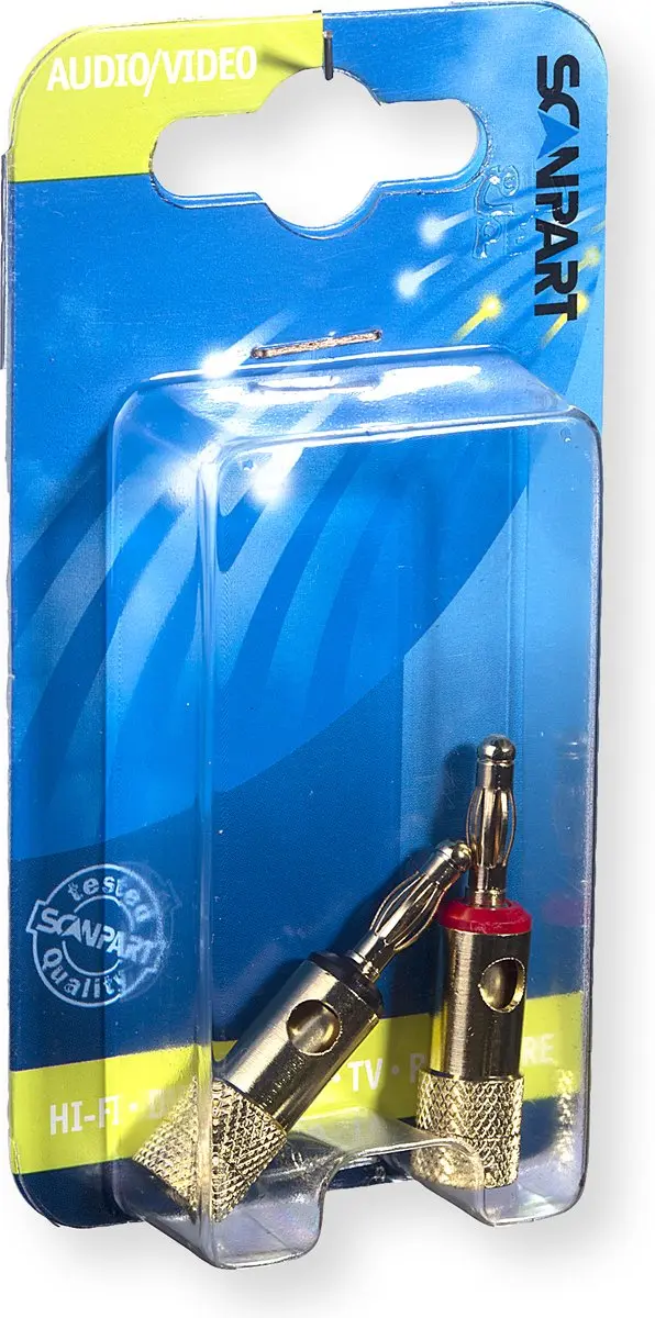 Scanpart Banaanstekker 3.5mm - 2 Stuks - Goud