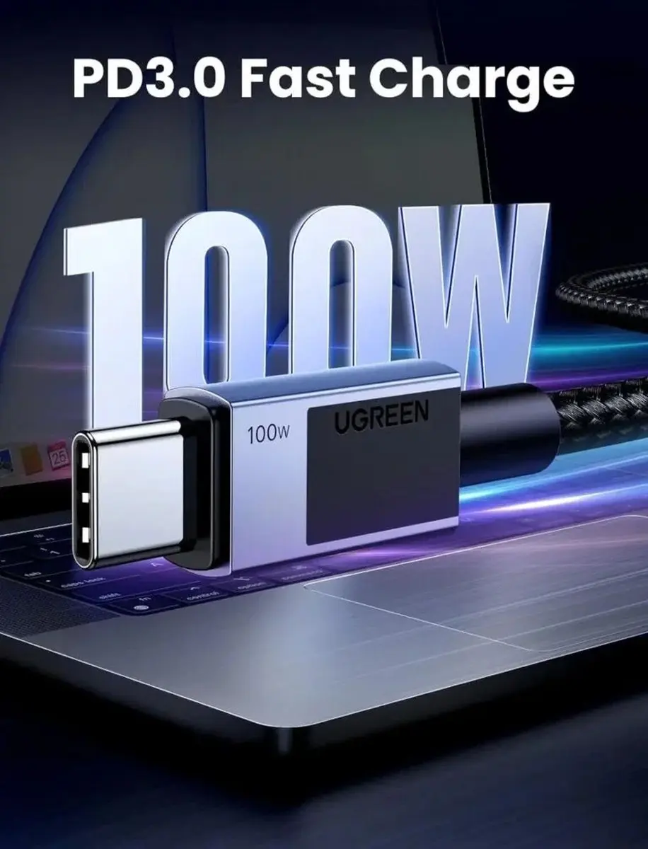 UGREEN USB-C naar USB-C Kabel 100W 2m - Transparant