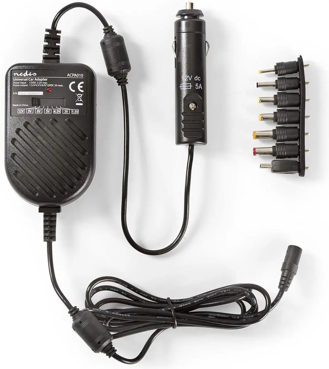 Nedis ACPA010 Universele AC-Stroomadapter 36W - 12V - 7 Pluggen - Zwart - afbeelding 6 van 6