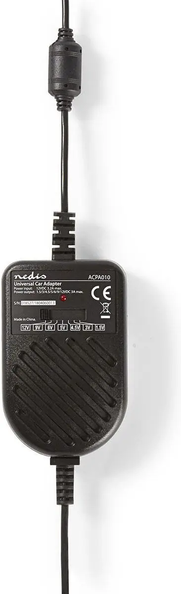 Nedis ACPA010 Universele AC-Stroomadapter 36W - 12V - 7 Pluggen - Zwart