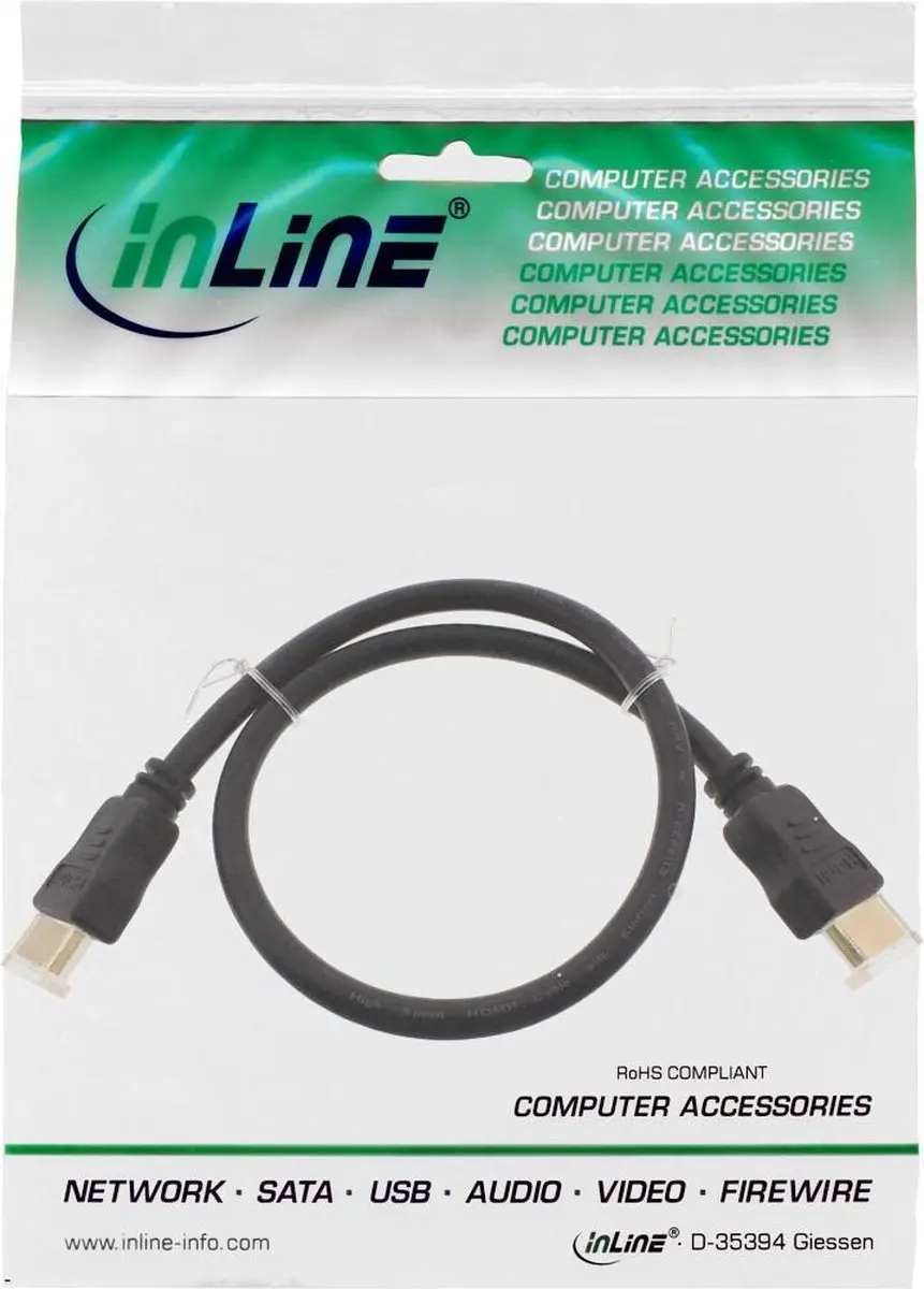 InLine HDMI Kabel 2.0 4K 60Hz HDR - 0,30m