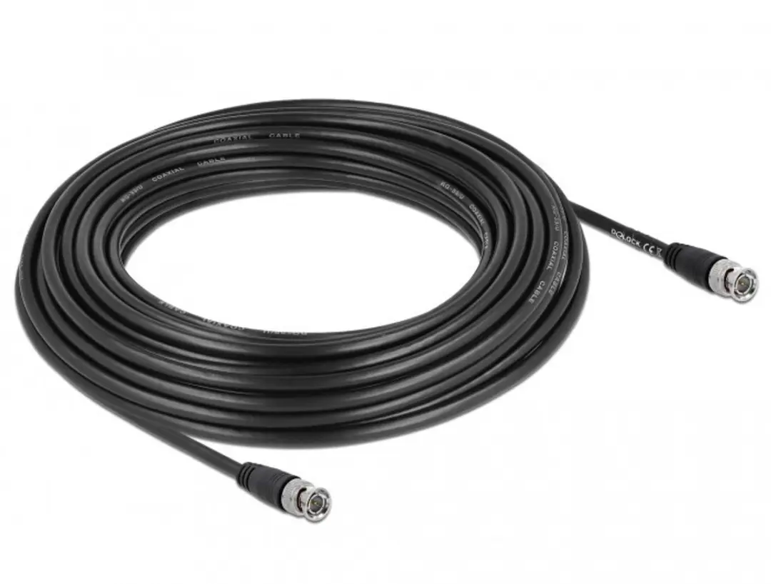 Delock BNC Kabel RG59 75 Ohm 15m - Zwart