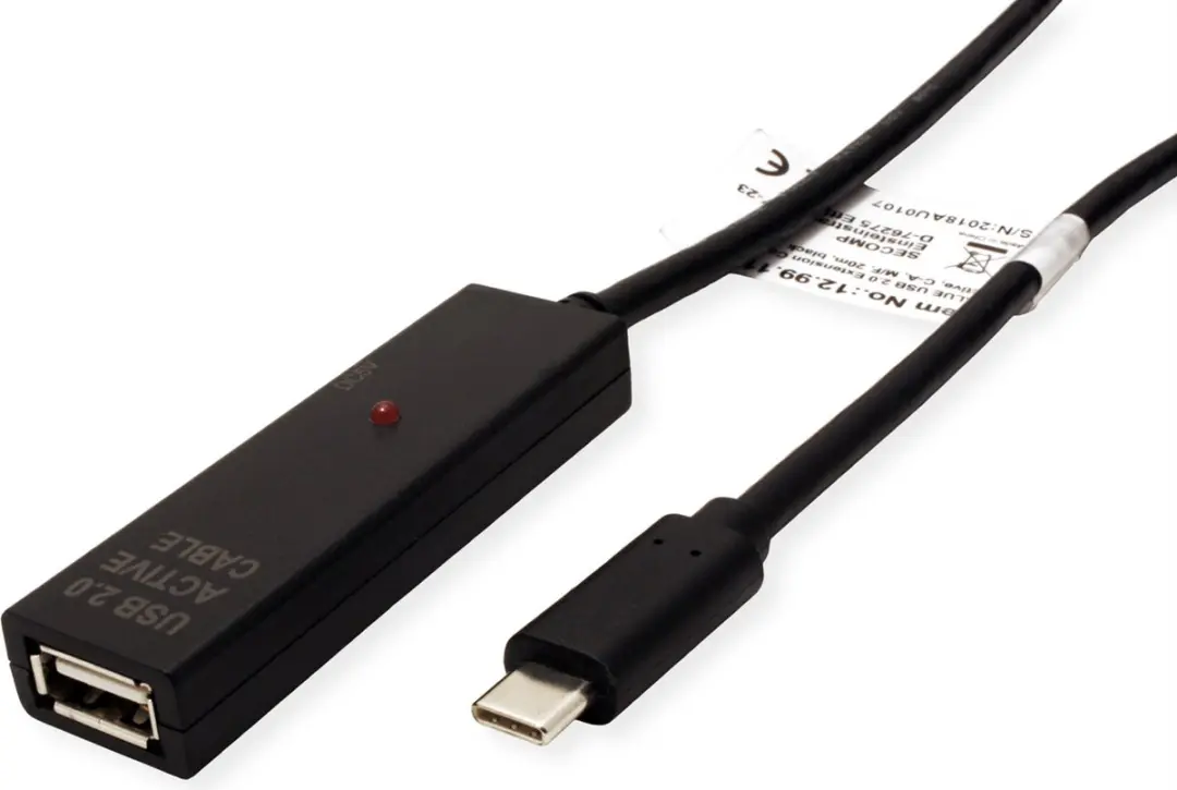 Value USB 2.0 Verlengkabel A-C 10m - Actieve Repeater