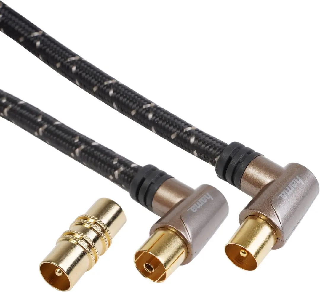 Hama Coax Antennekabel 90° 110dB 1.5m - Brons