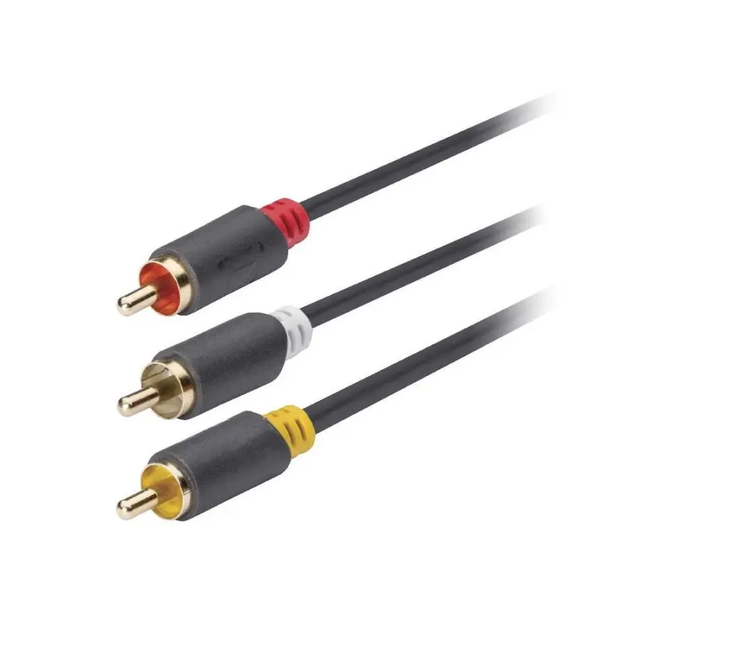 Konig Tulp Composiet Audio/Video Kabel 3m - Zwart