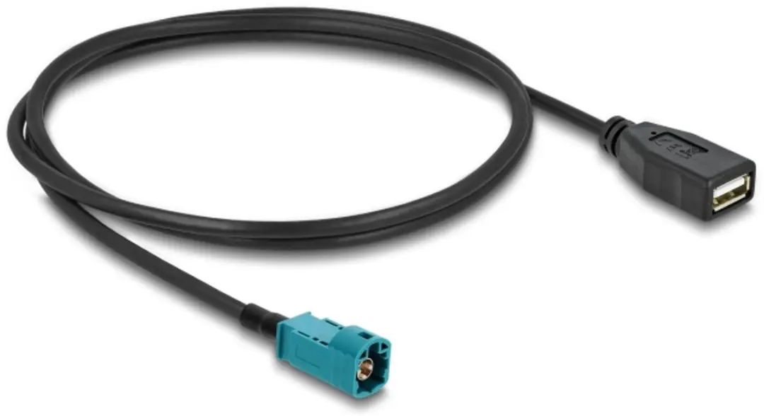 Delock HSD Stecker naar USB 2.0 Type-A Kabel 1m - Zwart/Blauw