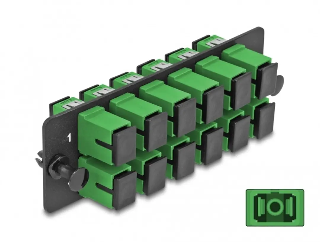 Delock SC Simplex APC Fiber Optic Adapter Panel 12 Poorten