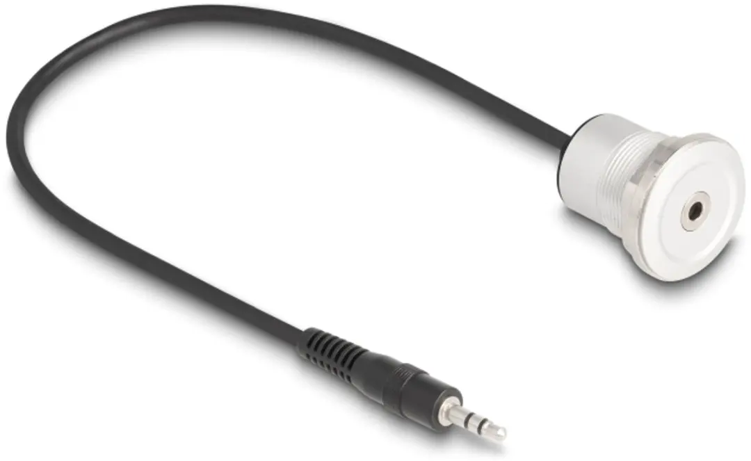 Delock 3.5mm Stereo Kabel - 30cm - Aluminium - Zwart/Zilver
