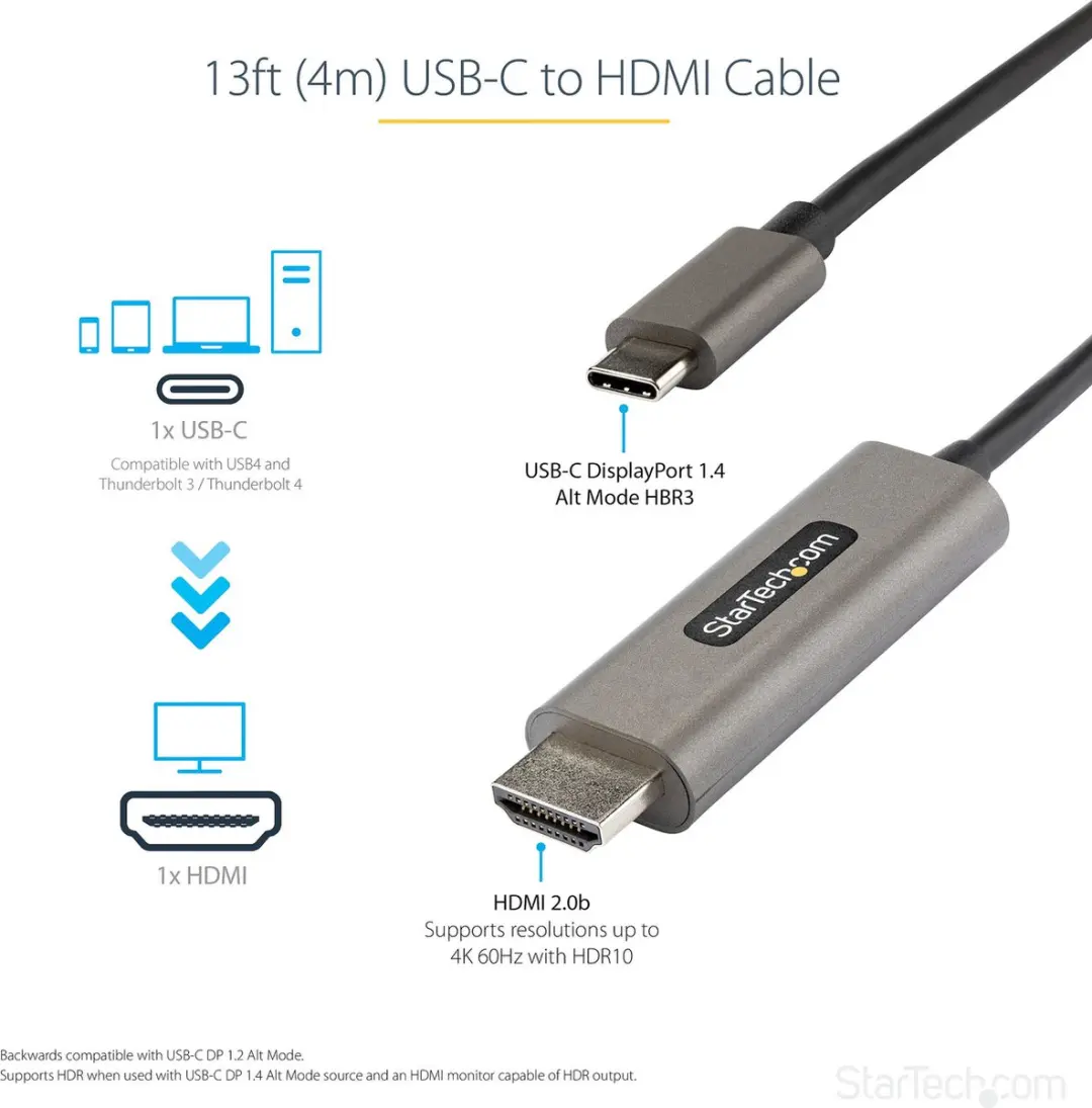 Startech KD20464 USB-C naar HDMI Kabel 4K 60Hz