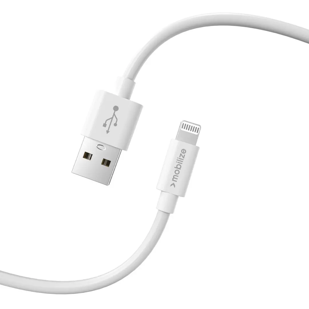 Mobilize USB-A naar Apple Lightning Kabel MFI 1m - Wit