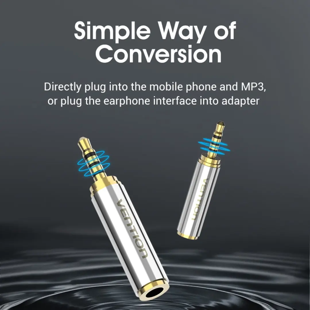 Vention 2.5mm naar 3.5mm Audio Adapter - Zilver