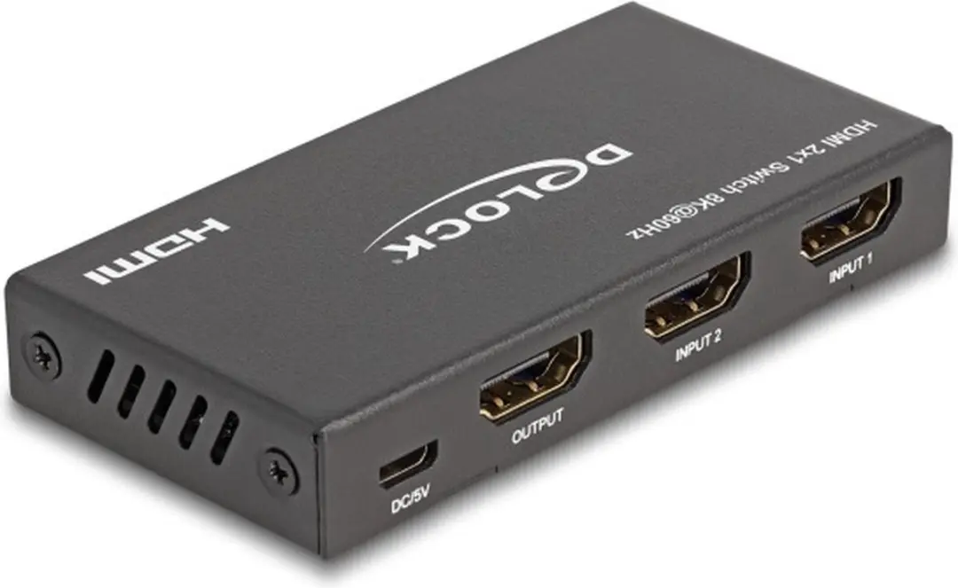 Delock HDMI Switch 2x1 8K60 - Zwart