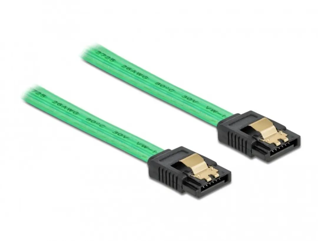 Delock SATA Kabel 6 Gb/s UV-gloed Groen 50cm