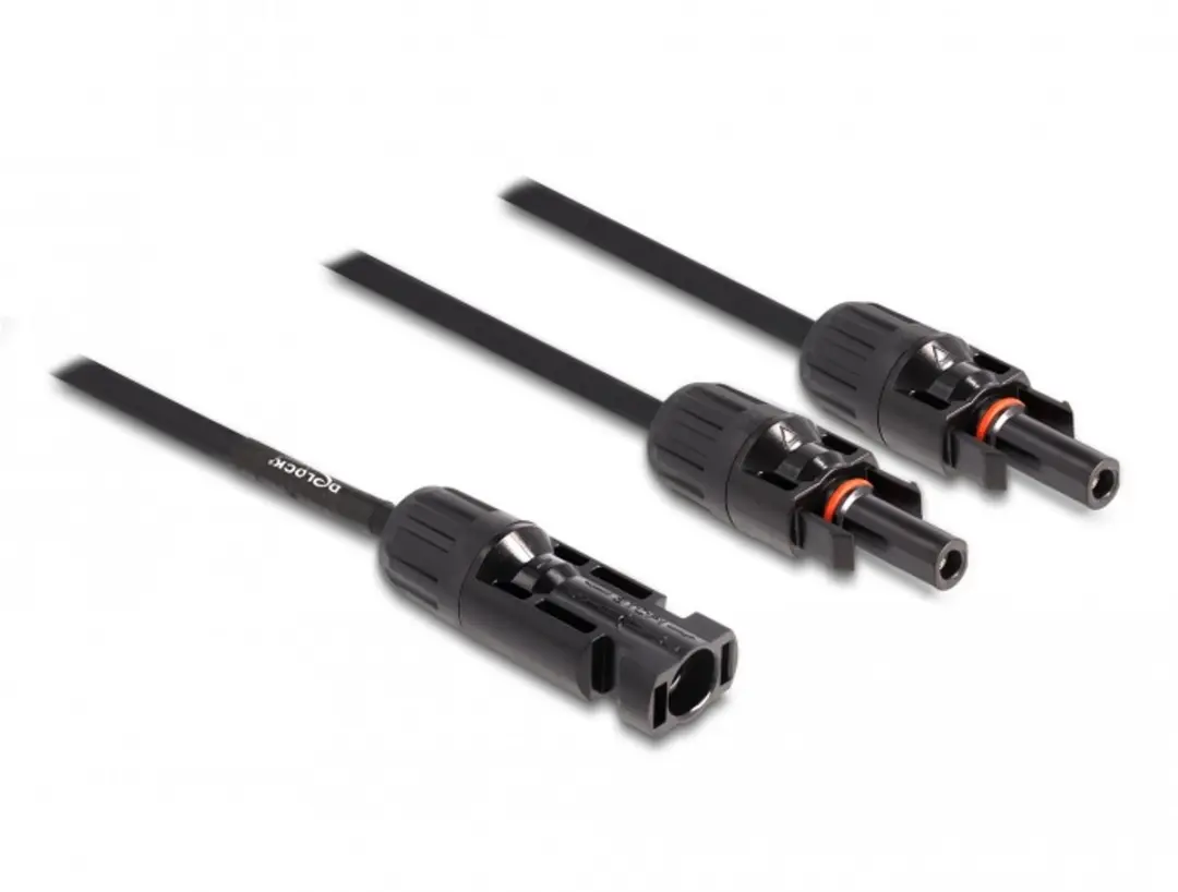 Delock DL4 Solar Splitterkabel 1xM naar 2xV - 30cm - Zwart