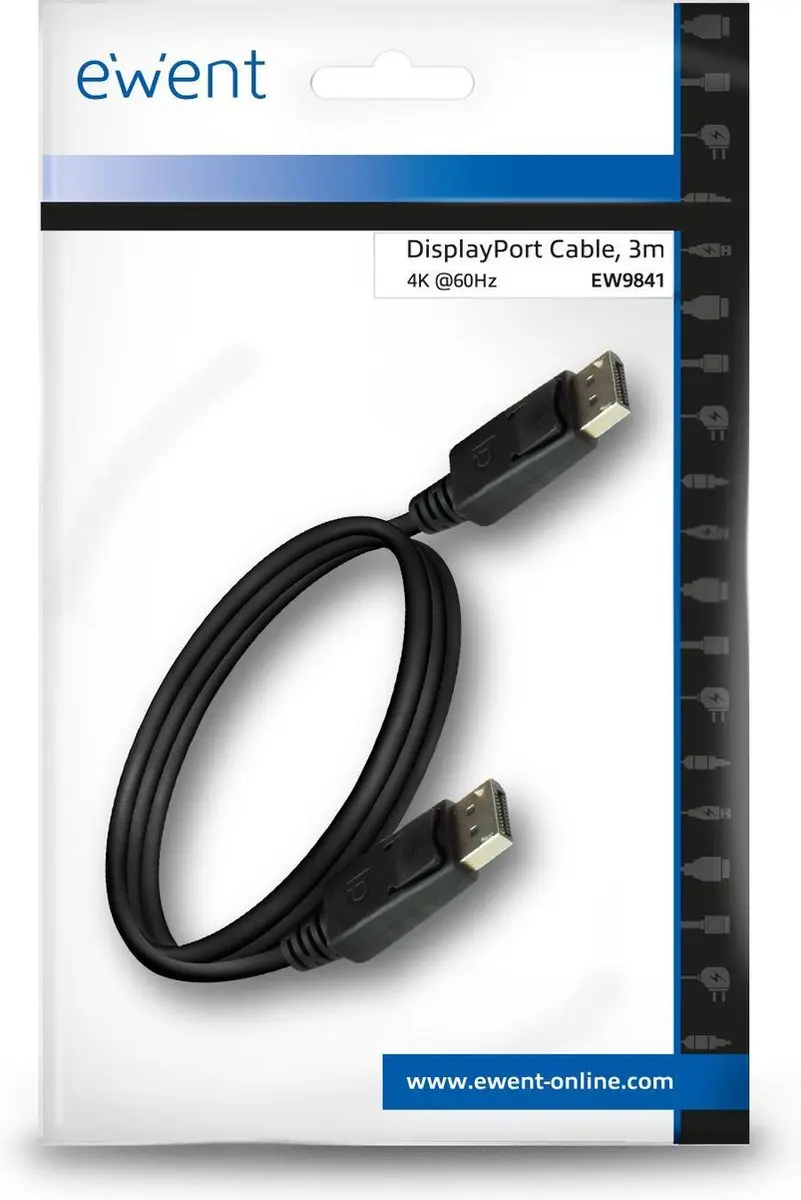 Ewent DisplayPort Kabel 3m - 4K - EW9841 - afbeelding 6 van 6