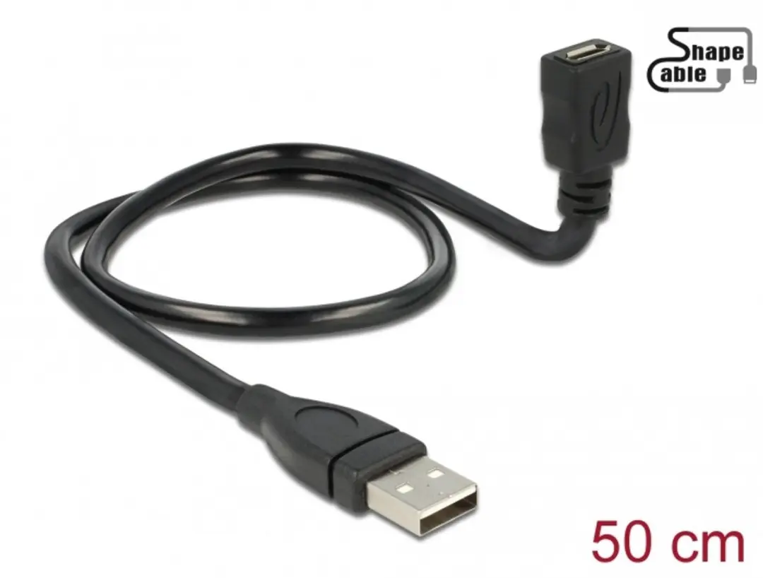 Delock USB 2.0 Kabel A-male naar Micro-B 0.5m