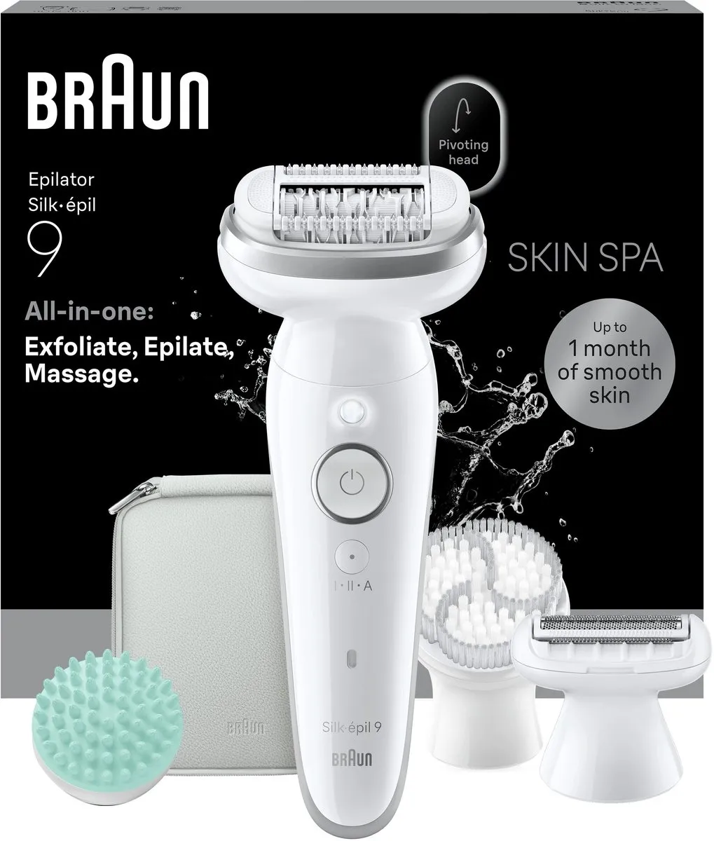 Braun Silk·épil 9 SkinSpa 9-080 Epilator - 5 Opzetstukken - Zilver