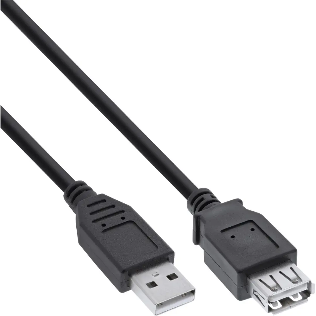 InLine USB 2.0 Verlengkabel A-A 2m - Zwart
