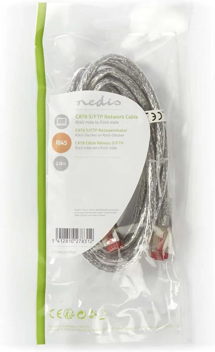 Nedis CAT6 S/FTP RJ45 Kabel 2m - Transparant