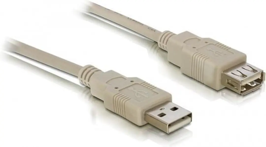 Delock USB 2.0 A Male naar A Female Kabel - 3m - Grijs