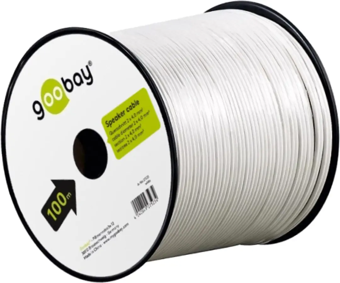 Goobay CCA Luidsprekerkabel 4.00mm² - 100m - Wit