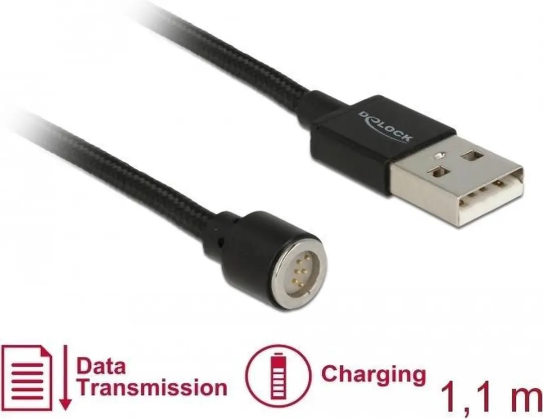 Delock USB A Mannelijk 1,1m Kabel - Zwart