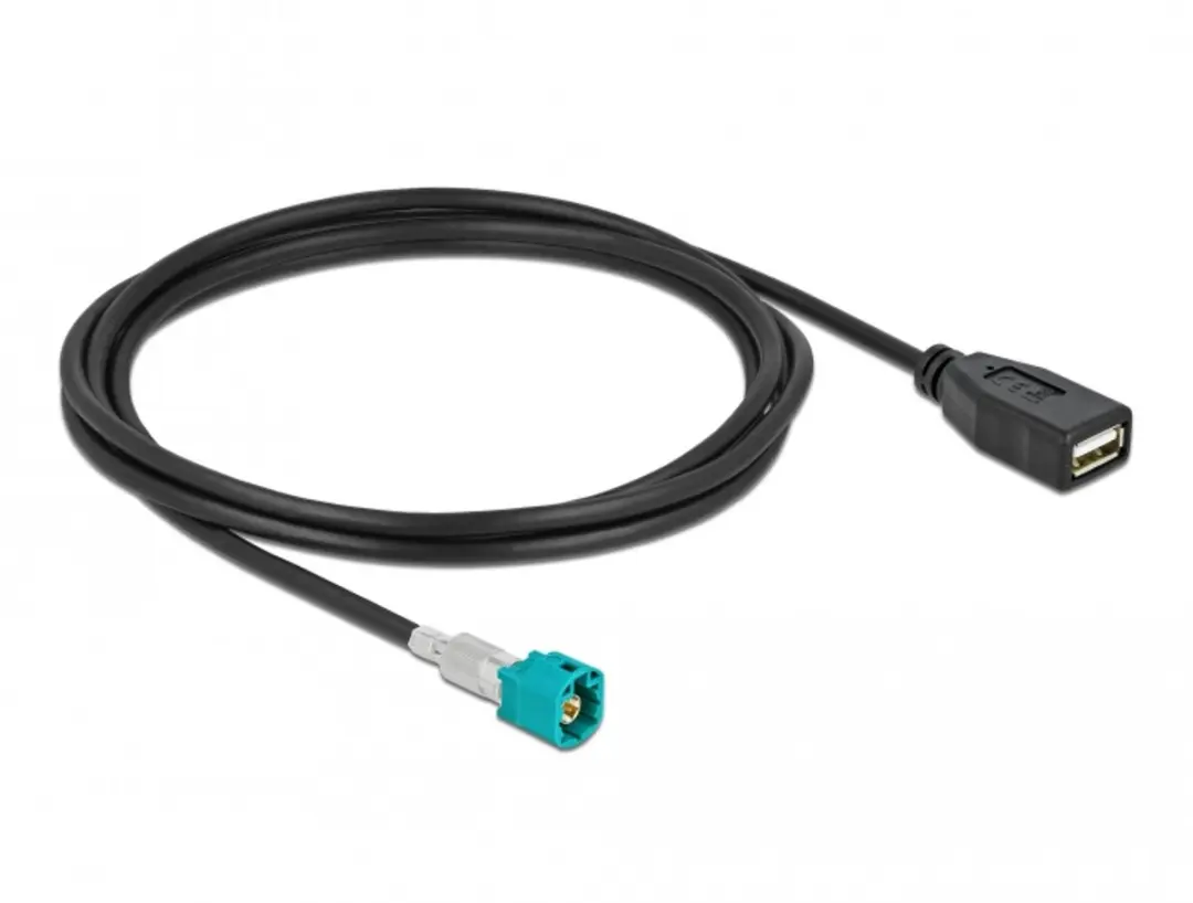 Delock HSD Z Mannelijk naar USB 2.0 Type-A Vrouwelijk Kabel 2m - Zwart