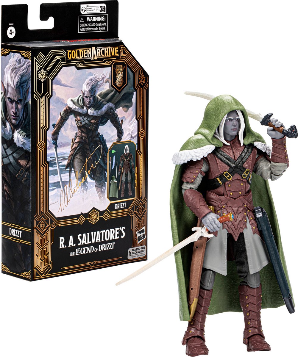 Hasbro Dungeons & Dragons - R.A. Salvatore's The Legend Of Drizzt Golden Archive Drizzt 15 cm Actiefiguur - Multicolours