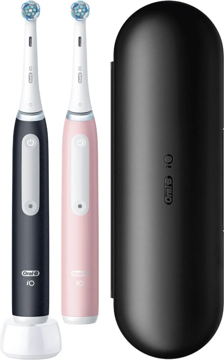 Oral-B iO 3 Elektrische Tandenborstel - Duo Zwart Roze - 2 Stuks