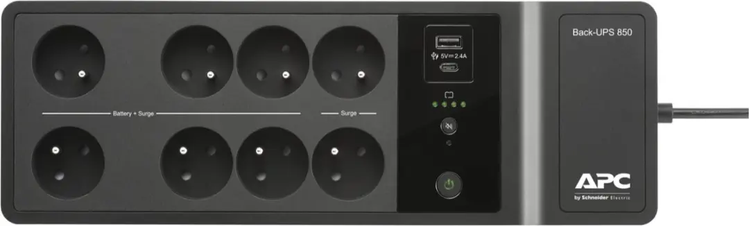 APC Back-UPS BE850G2-FR Noodstroomvoeding 850VA - 8 Stopcontacten - Zwart