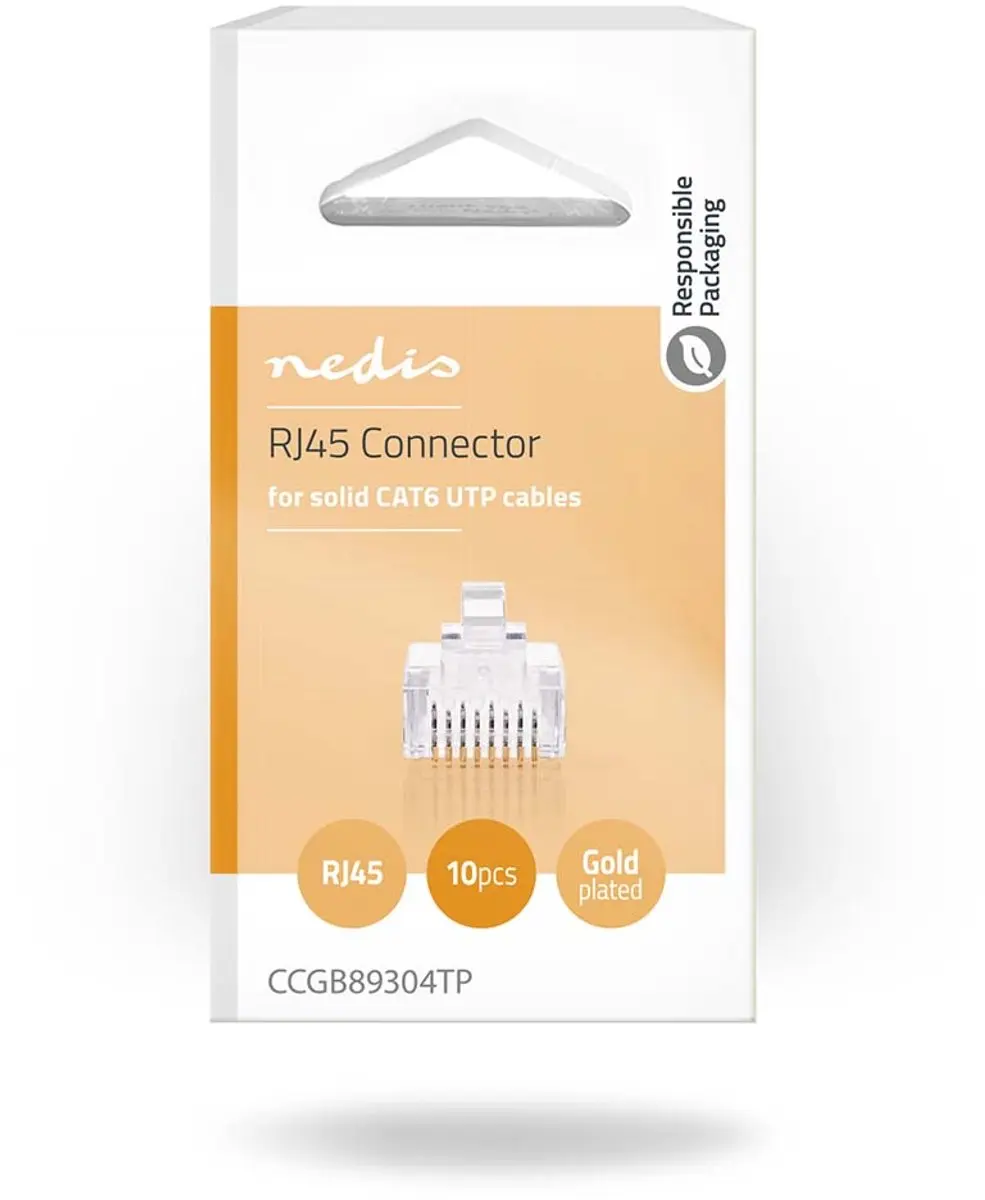 Nedis RJ45-connector CAT6 Male Verguld - 10 Stuks