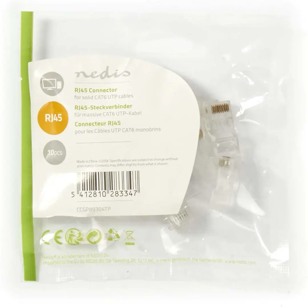 Nedis RJ45-connector CAT6 Male Verguld - 10 Stuks - afbeelding 6 van 6