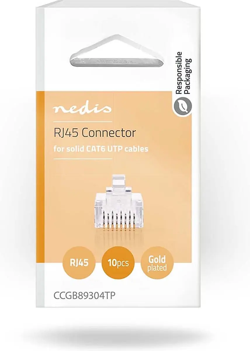 Nedis RJ45-connector CAT6 Male Verguld - 10 Stuks