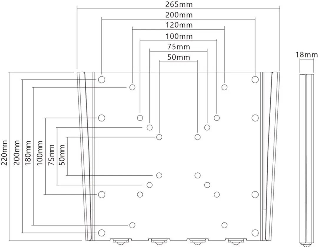 Goobay TV Muurbeugel 74415 - 23-42" - Ultraplat - 30kg - Zwart