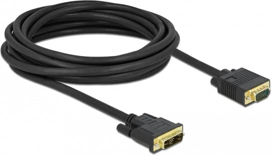Delock DVI naar VGA Kabel 5m - Zwart