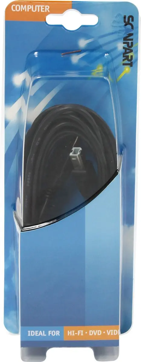 Scanpart USB Printerkabel 5m - USB A naar USB B - USB 2.0 - Zwart